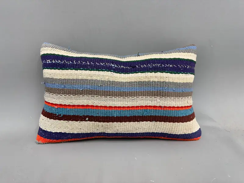 12x20 Blue Pillow, Cushion Case, Pillow for Sofa, Cotton Cushion Case, Boho Pillow, Luxury Pillow Cover, Kilim Pillow, Traditional Cushion - 4