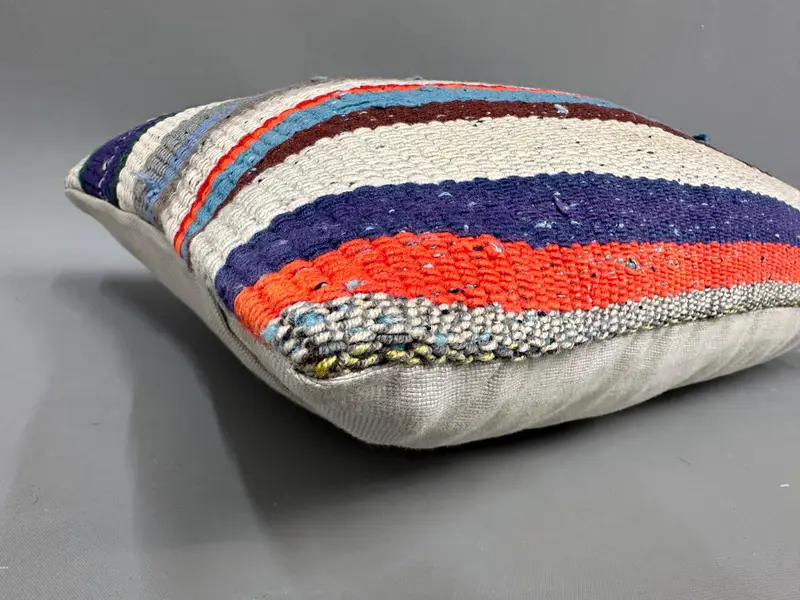12x20 Blue Pillow, Cushion Case, Pillow for Sofa, Cotton Cushion Case, Boho Pillow, Luxury Pillow Cover, Kilim Pillow, Traditional Cushion - 6