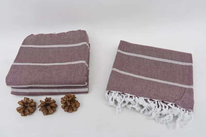 Authentic Turkish hammam peshtemal, Organic Turkish towel, Organic towel, Embroidered Towel, Anniversary Gift For Her, 70x40 Cotton Striped Towel - 7