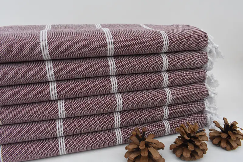 Authentic Turkish hammam peshtemal, Organic Turkish towel, Organic towel, Embroidered Towel, Anniversary Gift For Her, 70x40 Cotton Striped Towel - 2