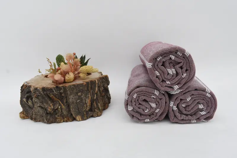 Authentic Turkish hammam peshtemal, Organic Turkish towel, Organic towel, Embroidered Towel, Anniversary Gift For Her, 70x40 Cotton Striped Towel - 8