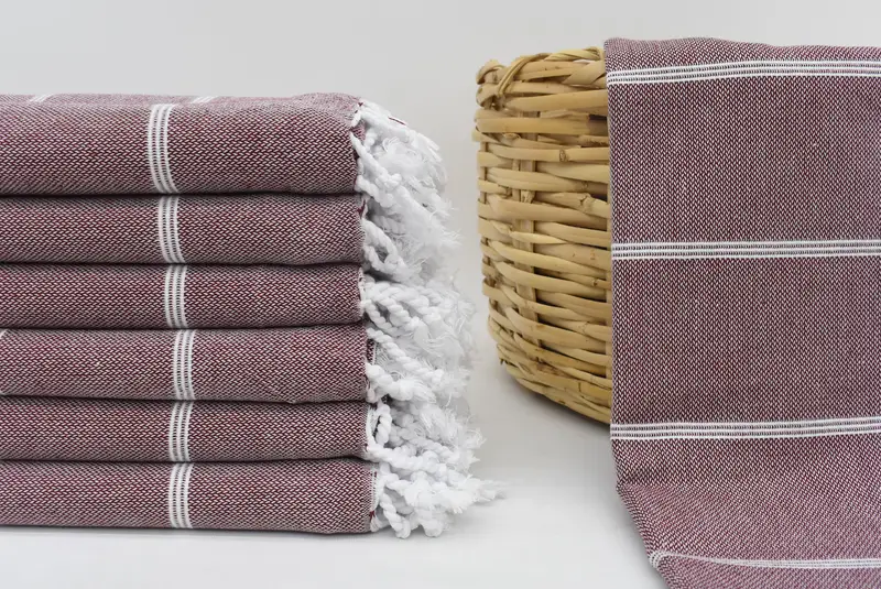 Authentic Turkish hammam peshtemal, Organic Turkish towel, Organic towel, Embroidered Towel, Anniversary Gift For Her, 70x40 Cotton Striped Towel - 1