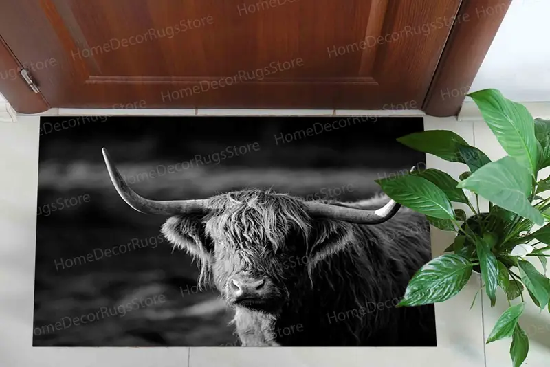 Wild Highland Cow Print Rug: Nature-Inspired Decor