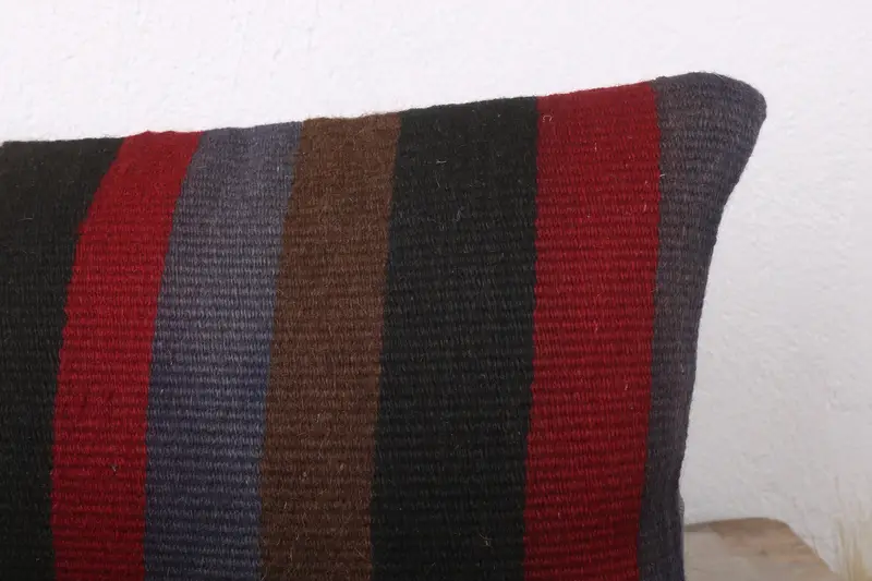 Cushion, Ottoman Pillow, Vintage Pillow, Boho Pillow Sham Cover, Turkish Pillow, Southwestern Cushion, 12x24 Red Pillow Case, Decorative Pillow - 5