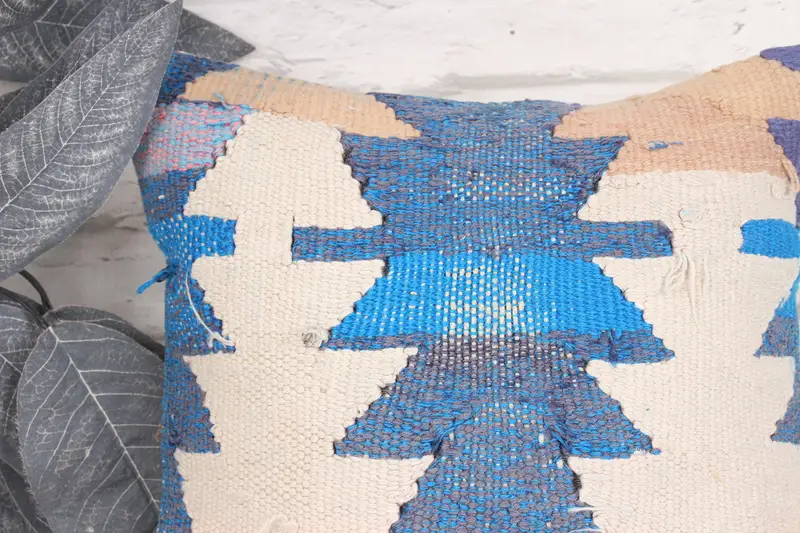 Handmade Kilim Cushion, 12x12 White Cushion Cover, Vintage Kilim Pillow, Retro Cushion Case, Pillow Case, Interior Designer Pillow - 2