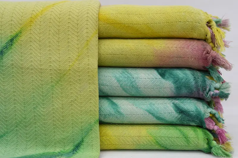 King Size Bedspread, Turkish Blanket Throw, 92x68 Cotton Tie Dye Chevron Towel, Throw Blanket, Bedspread, Christmas Tablecloth, Boho Throw Blankets - 3