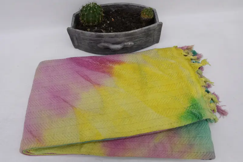 King Size Bedspread, Turkish Blanket Throw, 92x68 Cotton Tie Dye Chevron Towel, Throw Blanket, Bedspread, Christmas Tablecloth, Boho Throw Blankets - 7
