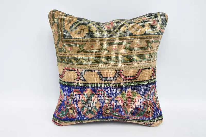 Throw Green Pillow Case, 16x16 inch Lounge Antique Room Makeover Pillow Sham - 1