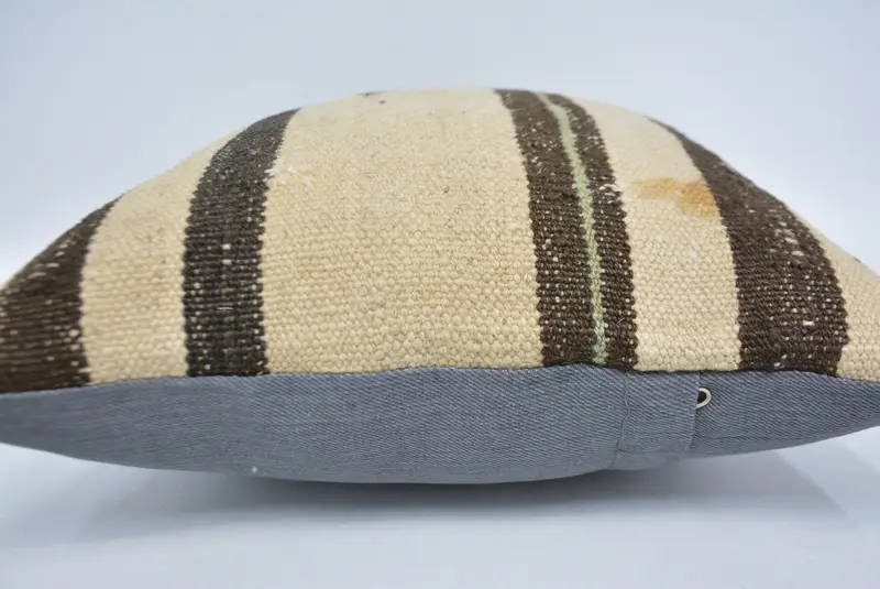 Vintage Pillow, Cushion Cover, Ethnical Kilim Rug Pillow, Accent Pillow Sham, Christmas Cushion, 14x14 Beige Pillow Case, Turkish Pillow - 5