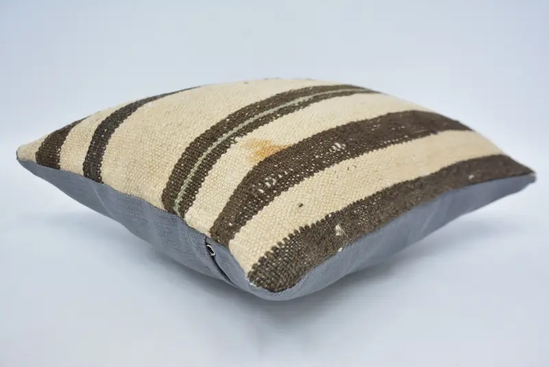 Vintage Pillow, Cushion Cover, Ethnical Kilim Rug Pillow, Accent Pillow Sham, Christmas Cushion, 14x14 Beige Pillow Case, Turkish Pillow - 6