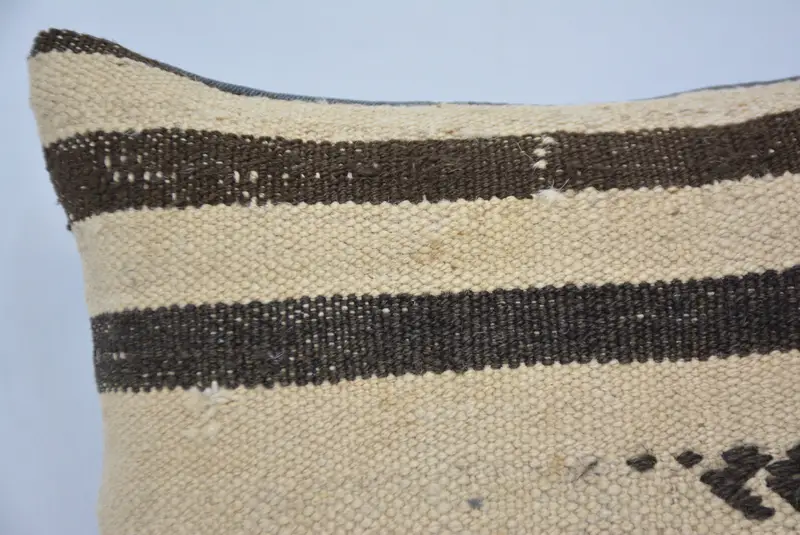 Vintage Pillow, Cushion Cover, Ethnical Kilim Rug Pillow, Accent Pillow Sham, Christmas Cushion, 14x14 Beige Pillow Case, Turkish Pillow - 2