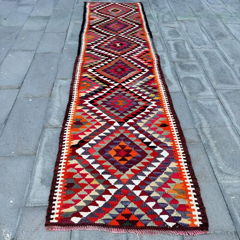 Gökkuşağı Soyut Halı, Canlı 3x11,8 ft Dekor