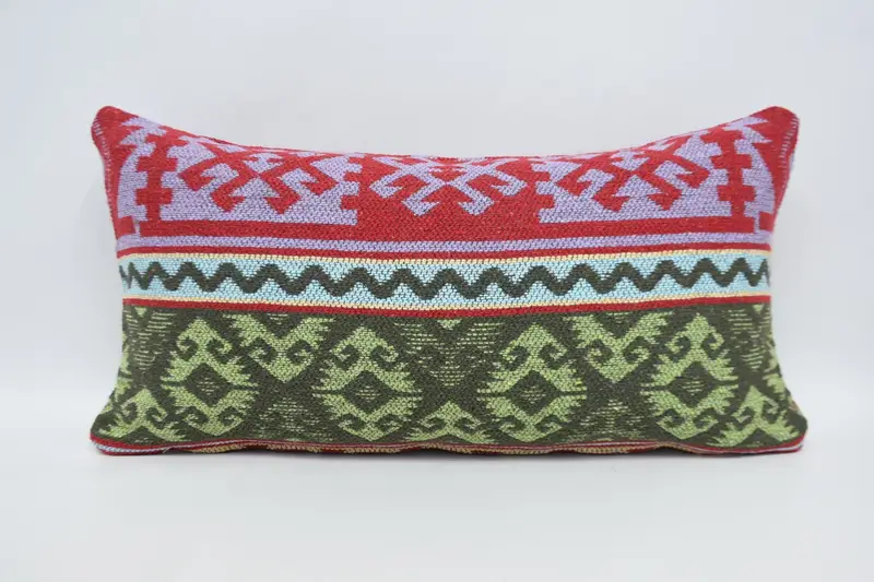 Grünes und rotes Rechteck Kissen, 12 x 24 Zoll Größe Kissen