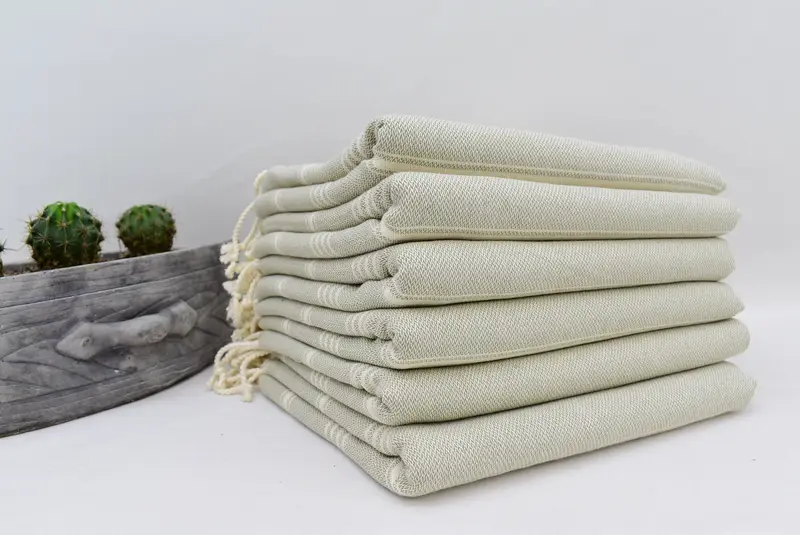 Wedding Hand Made Gift, Organic towel, Personalized Beach Towel, 70x40 Cotton Striped Towel, Custom Wedding Gifts, Monogram Towels, Grandma Gift - 5