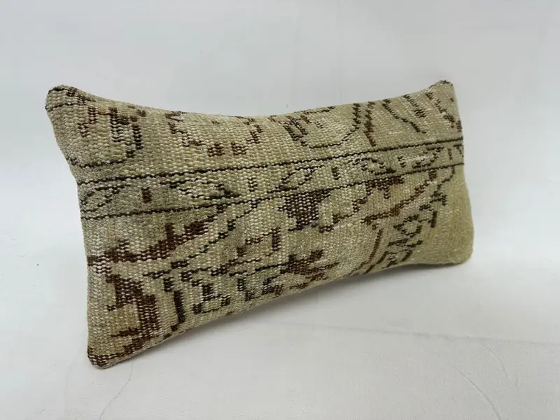 Muted Pillow Sham, 10x20 Beige Pillow Sham, Kilim Cushion Sham, Pillow Sham, Kilim Rug Cushion Cover, Gift Pillow, Boho Pillow Sham Cover - 2