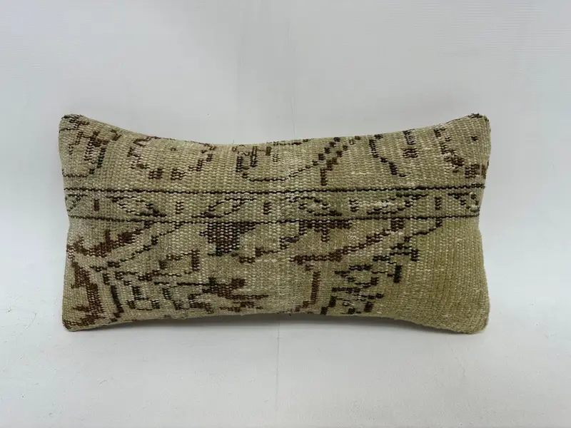 Muted Pillow Sham, 10x20 Beige Pillow Sham, Kilim Cushion Sham, Pillow Sham, Kilim Rug Cushion Cover, Gift Pillow, Boho Pillow Sham Cover - 1