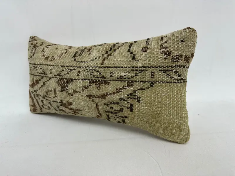 Muted Pillow Sham, 10x20 Beige Pillow Sham, Kilim Cushion Sham, Pillow Sham, Kilim Rug Cushion Cover, Gift Pillow, Boho Pillow Sham Cover - 3