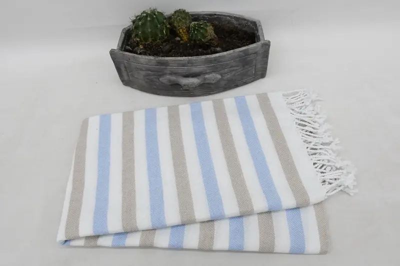 Wedding Gift, Sand-resistant Turkish towel for the beach, Housewarming Gift, Soft towel, Merry Christmas Gifts, 70x40 Cotton Striped Towel - 6