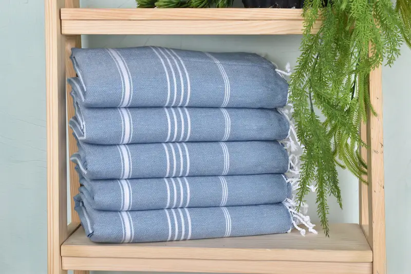 Monogram Turkish Towel, Custom monogram Turkish beach towel USA, Baby Boy Gift, 70x40 Cotton Striped Towel, Thin towel, Personalized Wedding Gift - 1