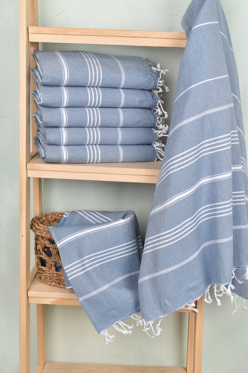 Monogram Turkish Towel, Custom monogram Turkish beach towel USA, Baby Boy Gift, 70x40 Cotton Striped Towel, Thin towel, Personalized Wedding Gift - 3