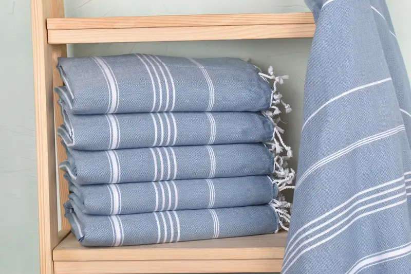 Monogram Turkish Towel, Custom monogram Turkish beach towel USA, Baby Boy Gift, 70x40 Cotton Striped Towel, Thin towel, Personalized Wedding Gift - 2