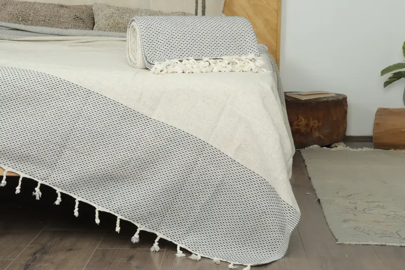 96x96 Cotton Polka Dot Towel, Turkish Blanket Throw, Woven Throw Blanket, Wedding Gift Ideas, Turkish Blanket, Turkish Towel Blanket, Tablecloth - 7