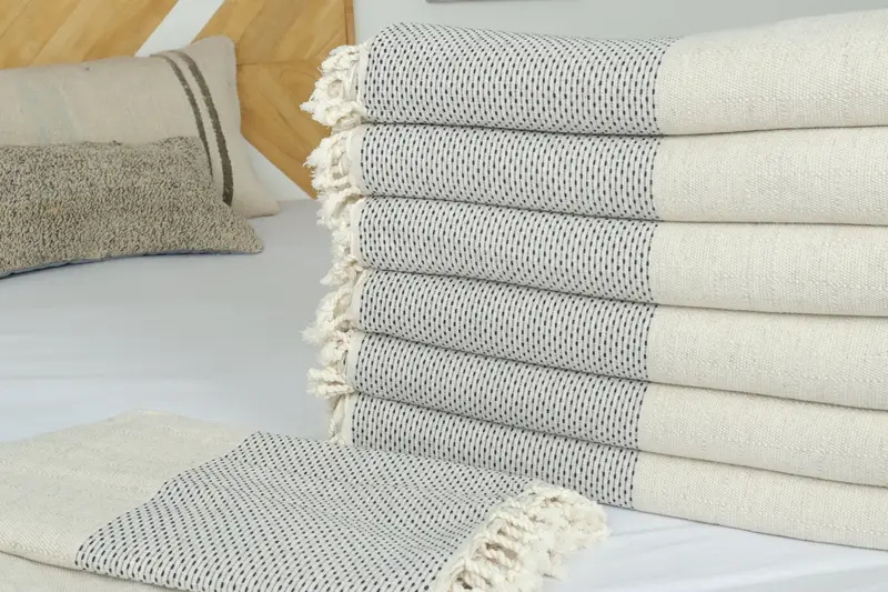 96x96 Cotton Polka Dot Towel, Turkish Blanket Throw, Woven Throw Blanket, Wedding Gift Ideas, Turkish Blanket, Turkish Towel Blanket, Tablecloth - 3