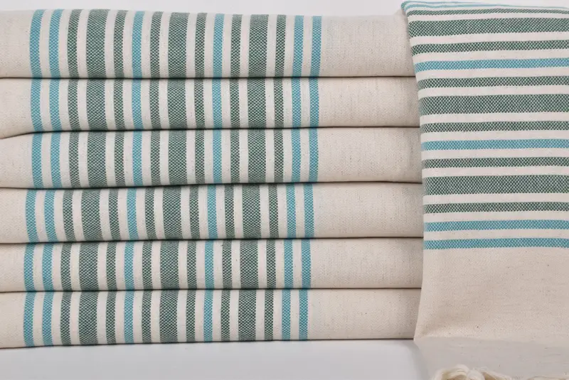 70x40 Linen Striped Towel, Wedding Day Gift For Bride, Bridal Shower Favors, Organic Cotton Towel, Large Turkish Towel, Best Friend Gift - 1
