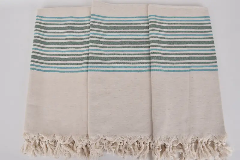 70x40 Linen Striped Towel, Wedding Day Gift For Bride, Bridal Shower Favors, Organic Cotton Towel, Large Turkish Towel, Best Friend Gift - 7