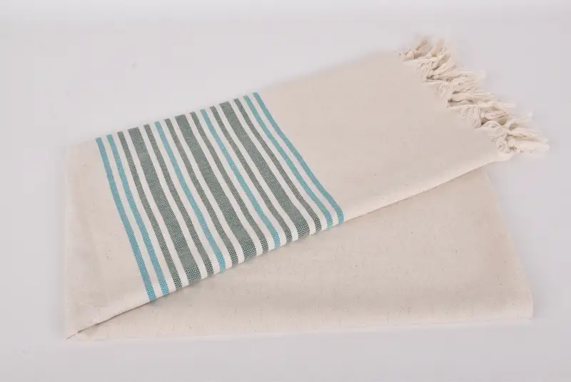 70x40 Linen Striped Towel, Wedding Day Gift For Bride, Bridal Shower Favors, Organic Cotton Towel, Large Turkish Towel, Best Friend Gift - 4