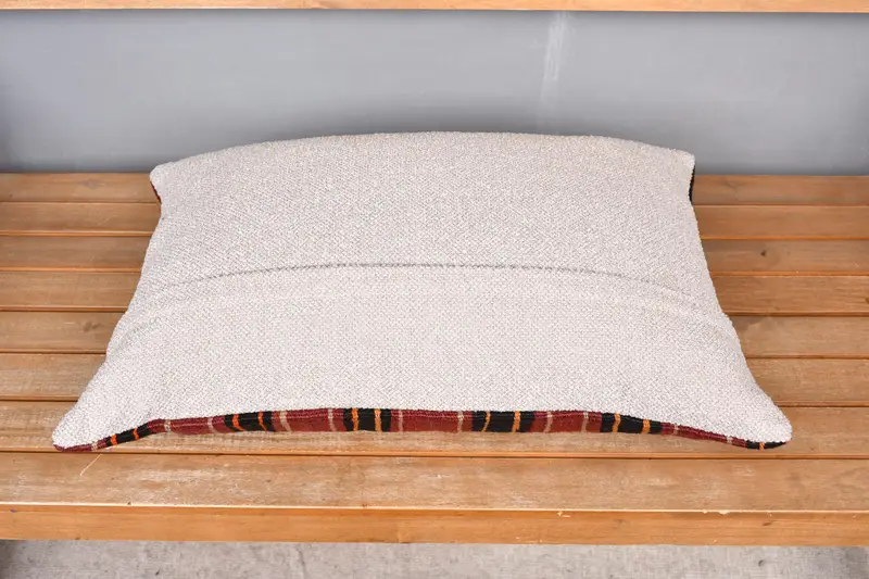 Nomadic Pillow Case, Pillow, Antique Pillows, Ethnical Kilim Rug Pillow, Turkish Kilim Pillow, 16x24 Red Pillow, Oriental Cushion Cover - 5
