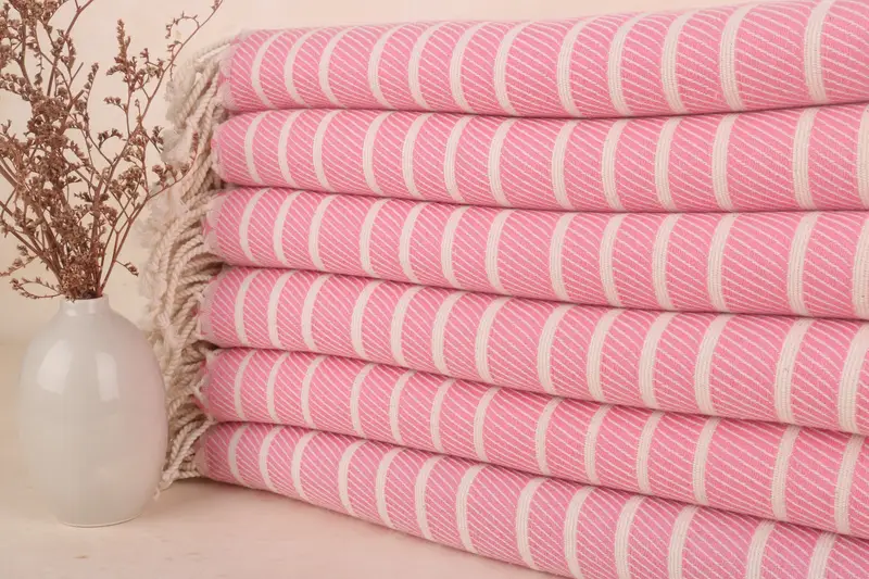 Pembe Pamuk Havlu Erkek Arkadaşı Hediye Düz Havlu Nedime, 40x71 İnç