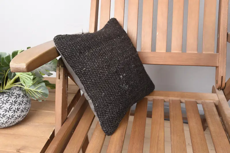 Vintage Pillow, Pillow for Sofa, Tapestry Cushion Case, Pillow, 12x12 Brown Pillow Cover, Sofa Pillow, Turkish Pillow, Indoor Pillow Sham - 2