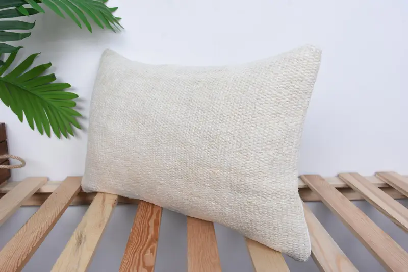 Throw Kilim Pillow, 12x20 White Pillow, Chair Pillow Case, Custom Cushion, Bench Cushion Case, Cushion Cover, Interior Designer Pillow, Kilim Pillow - 5