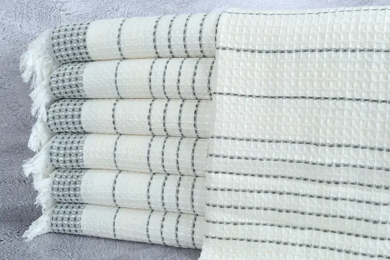 40x20 Cotton Waffle Towel, Organic Tea Towel, Customized Towels, Guest Towel, Monogram Hand Towel, Bridesmaid Gift, Wedding Gift, Turkish Tea Towel - 1