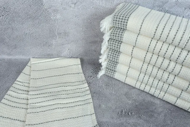 40x20 Cotton Waffle Towel, Organic Tea Towel, Customized Towels, Guest Towel, Monogram Hand Towel, Bridesmaid Gift, Wedding Gift, Turkish Tea Towel - 2