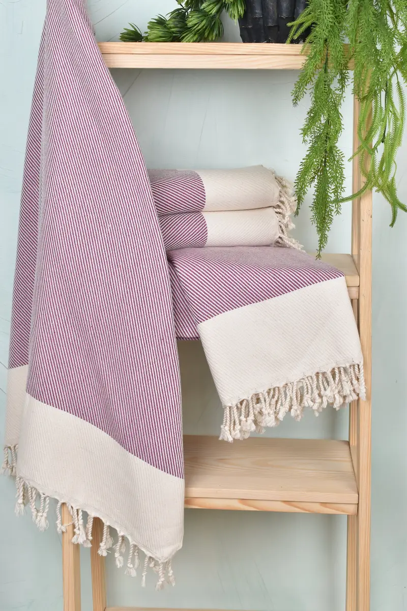 Thin towel, Bridal Shower Favor, Custom Beach Towels, Fouta towel, Custom Bath Towel, Bachelor Bachelorette Party Favors, 70x40 Cotton Striped Towel - 6