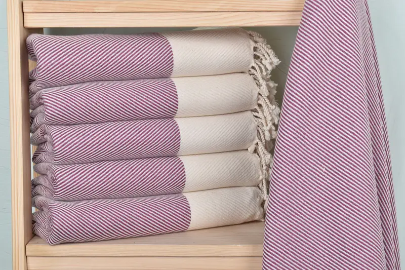 Thin towel, Bridal Shower Favor, Custom Beach Towels, Fouta towel, Custom Bath Towel, Bachelor Bachelorette Party Favors, 70x40 Cotton Striped Towel - 2