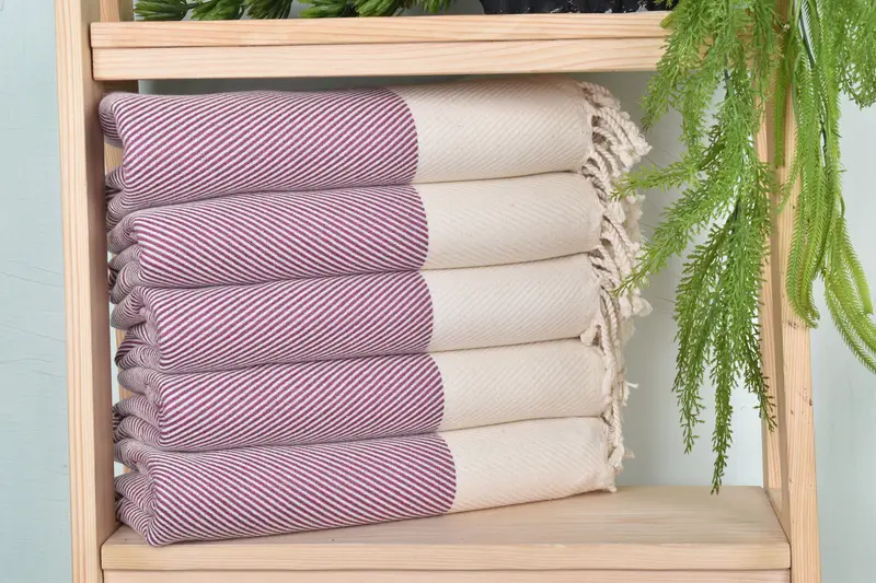 Thin towel, Bridal Shower Favor, Custom Beach Towels, Fouta towel, Custom Bath Towel, Bachelor Bachelorette Party Favors, 70x40 Cotton Striped Towel - 1