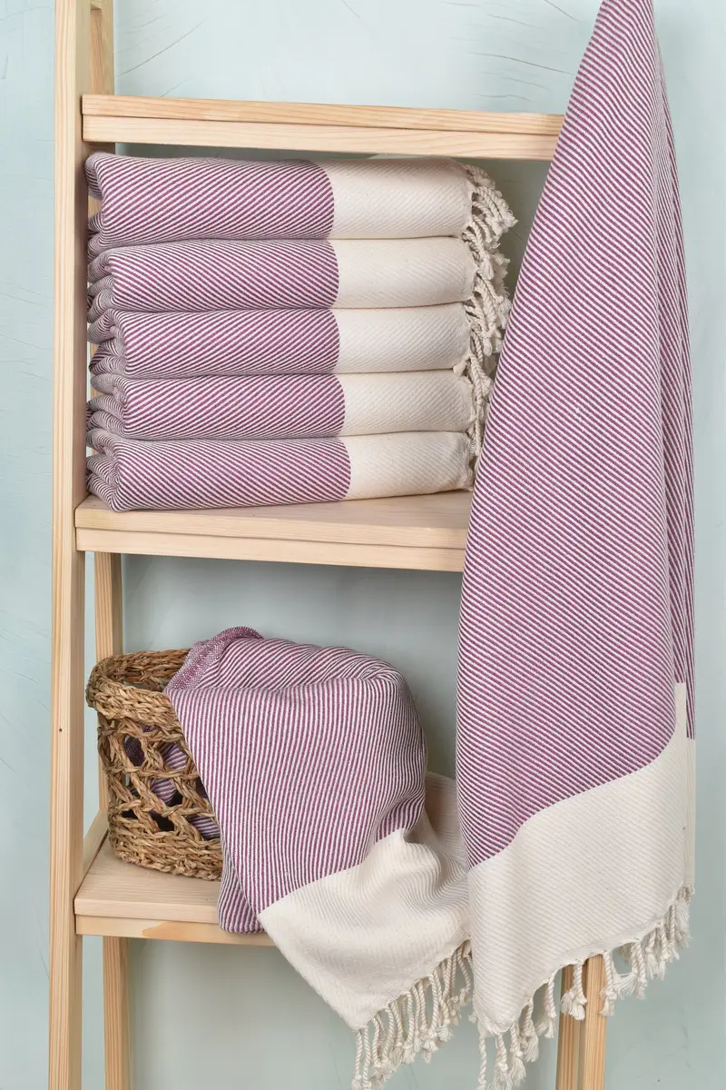 Thin towel, Bridal Shower Favor, Custom Beach Towels, Fouta towel, Custom Bath Towel, Bachelor Bachelorette Party Favors, 70x40 Cotton Striped Towel - 3