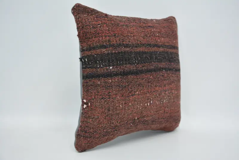 Vintage Kilim Pillow, 14x14 Red Pillow Sham, Turkish Pillow, Ethnic Throw Pillow Cover, Authentic Cushion Case, Gift Pillow, Pillow Case - 3