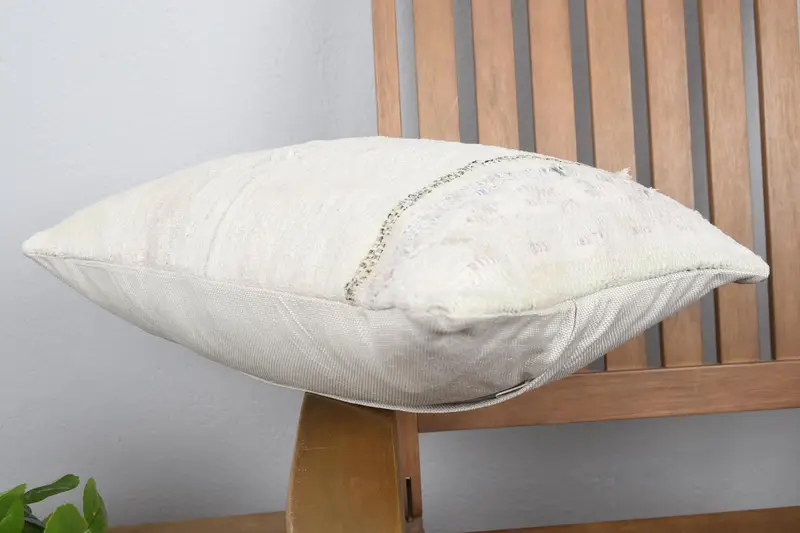 Cushion, Vintage Kilim Throw Pillow, 12x20 Beige Pillow, Pet Pillow Sham, Vintage Kilim Pillow, Turkish Bench Pillow Sham, Boho Pillow - 6