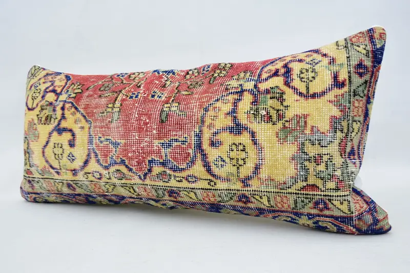 Anatolian Pillow Cover, 16x36 Red Pillow Sham, Pillow for Sofa, Designer Throw Pillow Sham, Cushion Cover, Boho Pillow, Handmade Kilim Cushion - 5