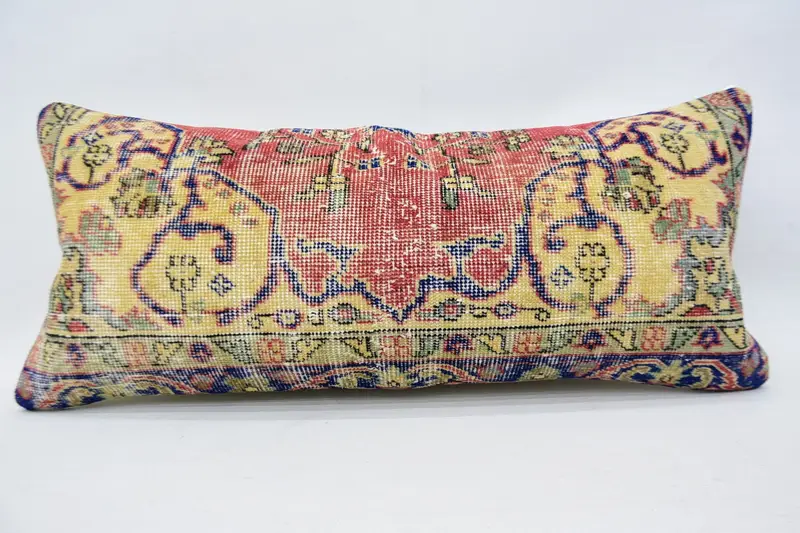 Anatolian Pillow Cover, 16x36 Red Pillow Sham, Pillow for Sofa, Designer Throw Pillow Sham, Cushion Cover, Boho Pillow, Handmade Kilim Cushion - 4