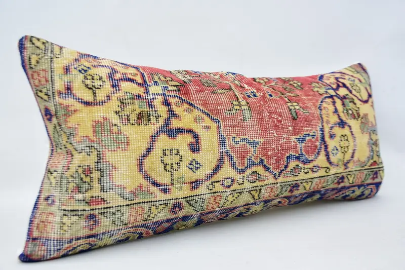 Anatolian Pillow Cover, 16x36 Red Pillow Sham, Pillow for Sofa, Designer Throw Pillow Sham, Cushion Cover, Boho Pillow, Handmade Kilim Cushion - 3