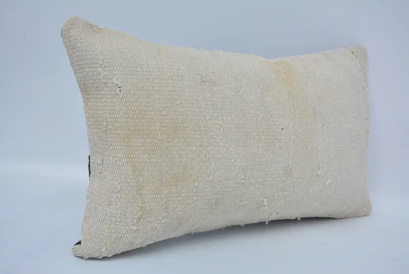 Cushion, Chair Pillow Case, Turkish Pillow, Antique Pillows, Kilim Cushion Sham, Art Deco Cushion Case, 12x20 White Cushion Cover - 3