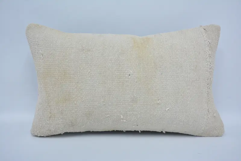 Cushion, Chair Pillow Case, Turkish Pillow, Antique Pillows, Kilim Cushion Sham, Art Deco Cushion Case, 12x20 White Cushion Cover - 1