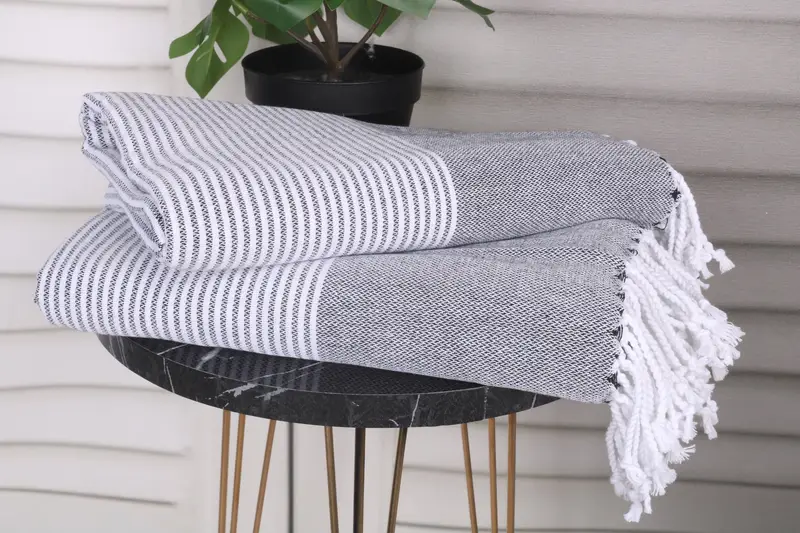 Gift For Her, Lightweight towel, Extra large Turkish bath towel, Organic Turkish towel, Bridesmaid Proposal Gift, 70x40 Cotton Striped Towel - 3
