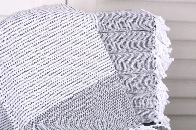 Gift For Her, Lightweight towel, Extra large Turkish bath towel, Organic Turkish towel, Bridesmaid Proposal Gift, 70x40 Cotton Striped Towel - 1