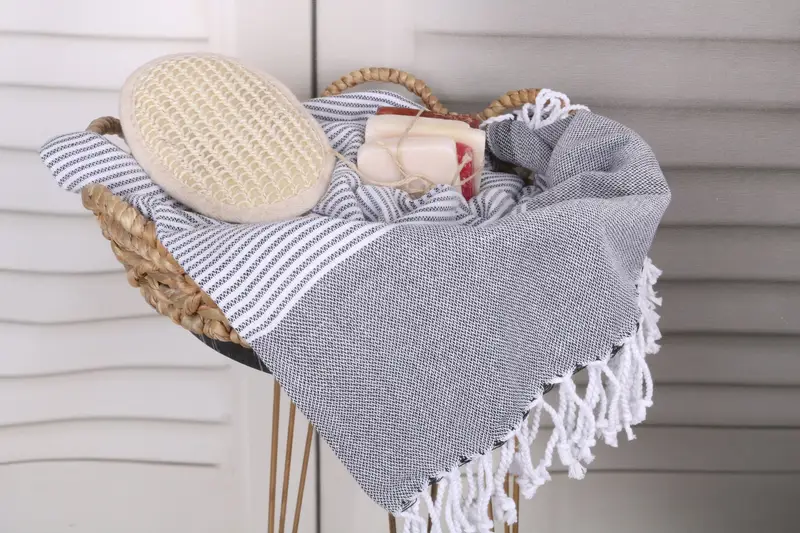 Gift For Her, Lightweight towel, Extra large Turkish bath towel, Organic Turkish towel, Bridesmaid Proposal Gift, 70x40 Cotton Striped Towel - 2